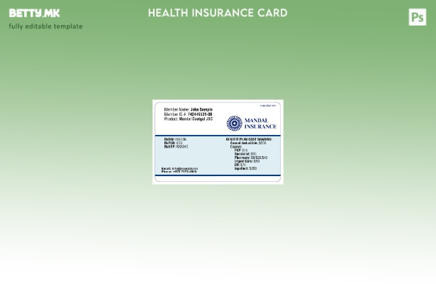 Модерен стил Шаблон за картичка за здравствено осигурување на Монголија